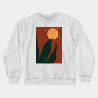 Full Moon, Botanical Print, Boho, Bohemian, Modern Crewneck Sweatshirt